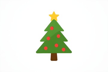 “Flat Christmas Tree Icon – Holiday Vector for Web & Print”
