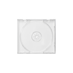 Blank Compact Disc with Transparent Case on Dark Background, Technology Concept