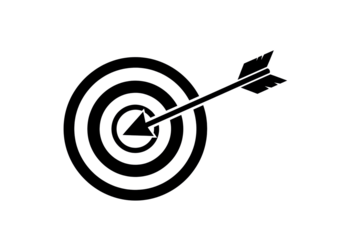 Target with arrow isolated PNG on transparent background, bullseye for business success and marketing strategy concept