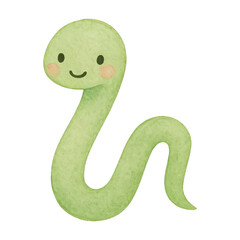 Naklejka premium PNG Cute smiling green cartoon worm