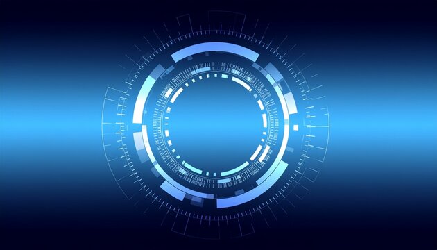 Futuristic tech concept: A glowing blue digital interface design - Powered by Adobe