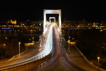 Long Exposure Bridge over River with Car Lights