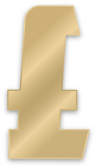 Gold Metallic Great Britain Pound Sterling Symbol