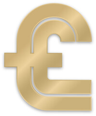Shiny Gold Metallic Euro Currency Symbol