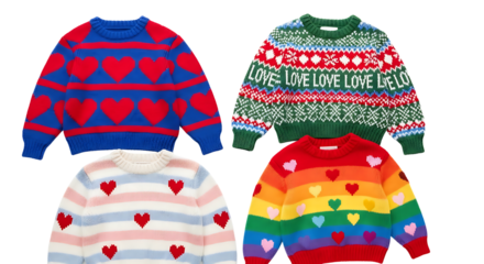 Photo of colorful knitted hat and mittens on snow, a cozy winter accessory for warmth and style, perfect for cold weather fashion and outdoor activities