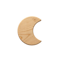 Crescent moon wooden shape abstract design object decorative isolated, close up shot, high angle view
