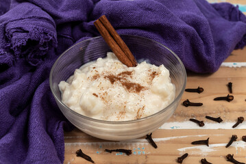 Brazilian dessert sweet canjica of white corn with cinnamon weet brazilian winter sweet