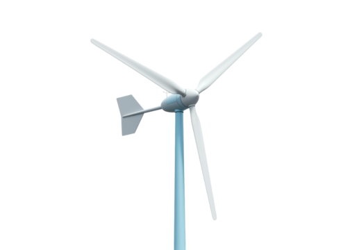 Small wind turbine PNG isolated on transparent background, renewable energy generator for sustainable power and eco-friendly electricity