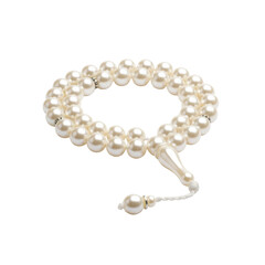 Obraz premium Elegant Pearl Rosary, A symbol of faith and peace for prayer beads