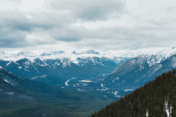 Obraz premium View from top of Sulphur Mountain in Banff National Park