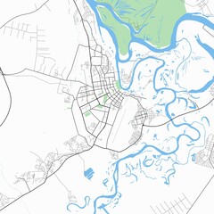 Map of the city of Syktyvkar, Komi Republic, Russia.