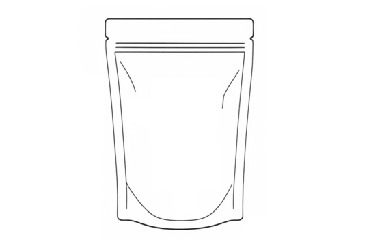Clear stand up pouch packaging mock up template, plastic bag with zipper for product design. Fully editable vector