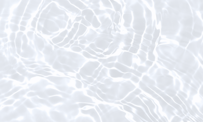 Abstract white water ripple surface. Transparent clear texture with sunlight reflections. Bright summer light background with white water waves effects. Cosmetic moisturizer design pattern
