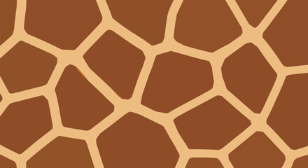 Flat vector giraffe pattern with large irregular polygon shapes and rounded corners in earth-tone solid colors. Seamless repeat, no gradients, ideal for natural and rustic product packaging