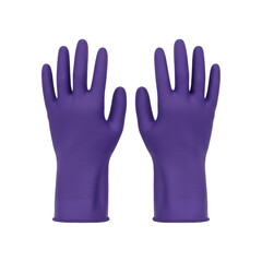 Obraz premium Pair of purple protective gloves offering hygiene in a studio setting
