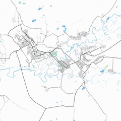 Map of the city of Orsk, Orenburg Oblast, Russia.