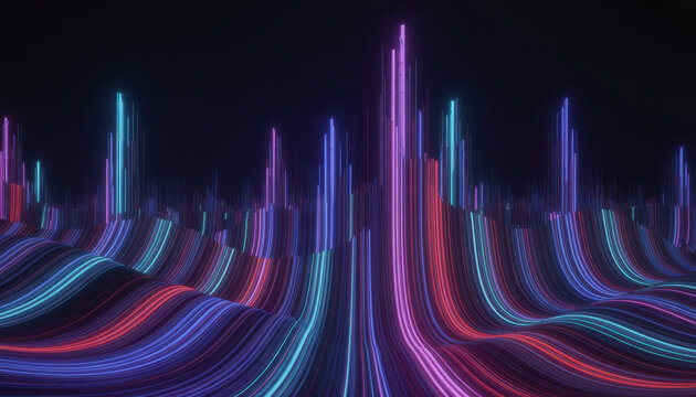 ig data technology Data science analysing artificial intelligence generative AI deep learning machine learning algorithm Neural flow network analytics innovation abstract futuristic. 3d rendering