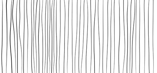 Obraz premium Black wavy vertical lines on transparent background, hand drawn minimal pattern