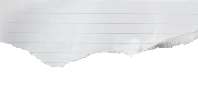 Torn Lined Notebook Paper with White Copy Space