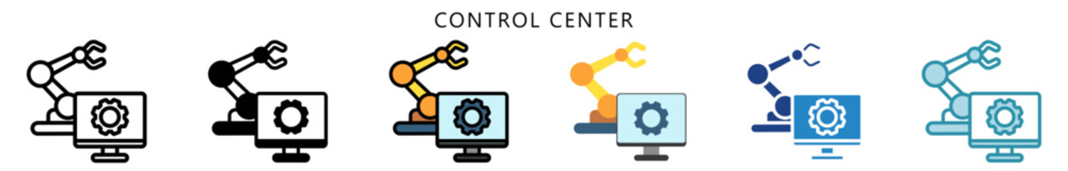 Control Center Icon, Multi Style, Flat, Line, Glyph, Lineal, Dual Tone. Use For Modern Concept, Ui, Ux Web And App Development.