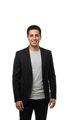 Fototapeta premium Smiling young businessman in formal attire cut out