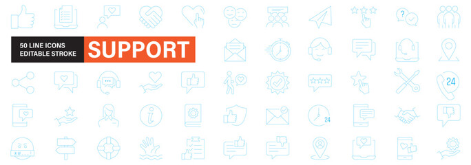 A collection of 50 outline icons representing digital technology and security concepts. Environment Stroke icon collections. Containing recycling, plant, nature, eco, earth, green energy, trees, ecolo