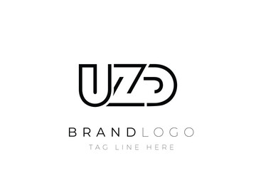 UZD abstract letter logo design. Modern Business Logo Design With Abstract Typography and Contemporary Style