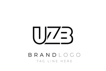UZB abstract letter logo design. Modern Business Logo Design With Abstract Typography and Contemporary Style