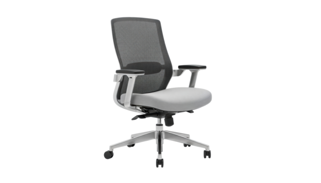 Modern ergonomic office chair design with mesh back isolated