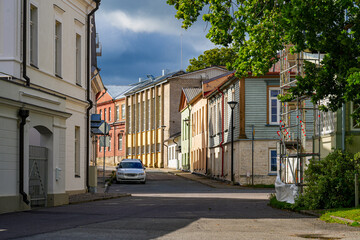 Obraz premium Wooden house in the Old Town of Haapsalu on the west coast of Estonia in the Baltic Sea