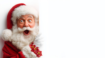 Surprised Santa Peeking