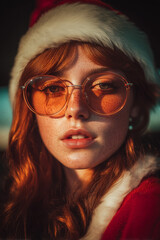Cool Santa Girl at Sunset