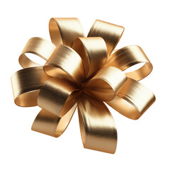 Fototapeta premium Golden gift bow decoration isolated