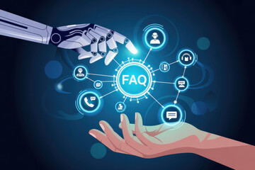 Artificial intelligence assists online help and FAQ services, answering questions, guiding customers, and improving support efficiency through smart automation. Entice