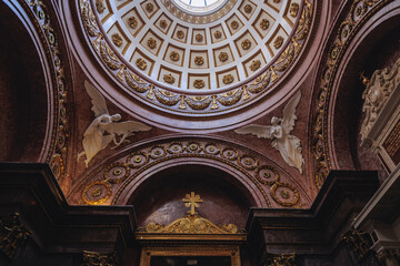 Dome of Wawel Castle Cathedral in Krakow city, Poland