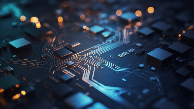 Technology background abstract science big data analysing neural network artificial intelligence futuristic electronic circuit board 3d rendering.