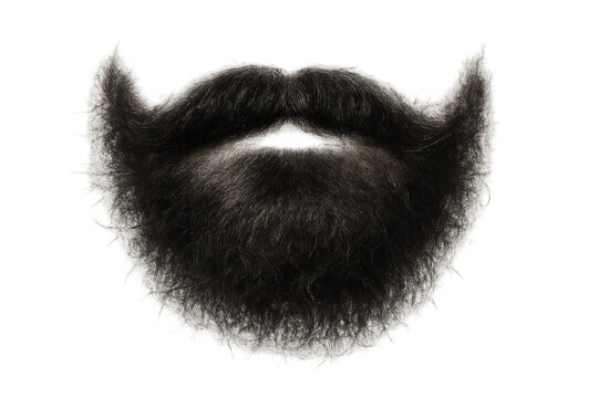 Black beard and mustache grooming accessory on transparent background representing masculine facial hair style - Powered by Adobe
