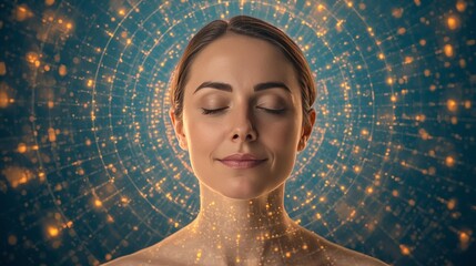 Ethereal Woman with Sparkling Light Effect