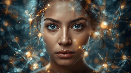 Ethereal Portrait with Abstract Light Effects