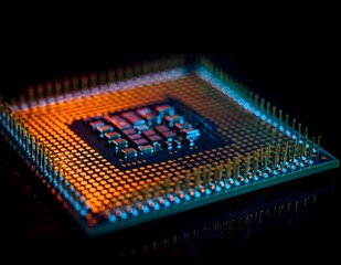 Futuristic AI Processor Chip with Nanotechnology Details