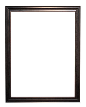 old vertical black narrow picture frame cutout