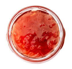 top view of armenian red rose petals jam cutout