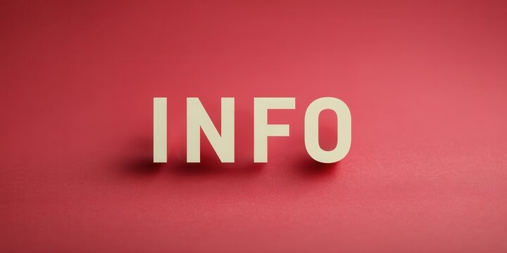 Creative Display of the Word INFO Against a Vibrant Red Background in a Modern Design