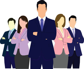 Diverse Business Team Standing Confidently with Arms Crossed on White Background professionals confidence