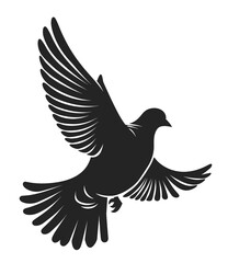 Obraz premium PNG Dove flying silhouette illustration blackbird agelaius.