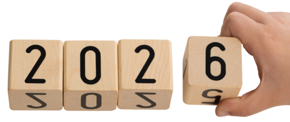 wooden cubes for writing, 2026  new year concept
