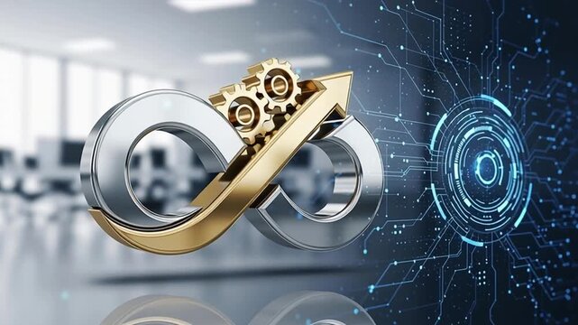 DevOps concept of innovation, automation and development in the digital transformation age.