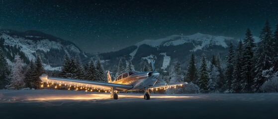 Magical mountain lights on New Years Eve