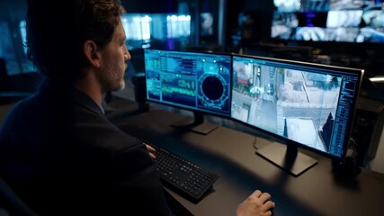Medium shot of a professional testing a hybrid security setup combining software and hardware elements to create a comprehensive defense system.