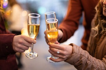 Happy christmas or new year Party Champagne